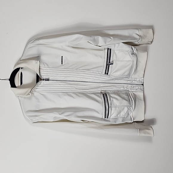 Vintage SEAN JOHN Mens Large Track Jacket Off White Full Zip Long Sleeve - Picture 1 of 8
